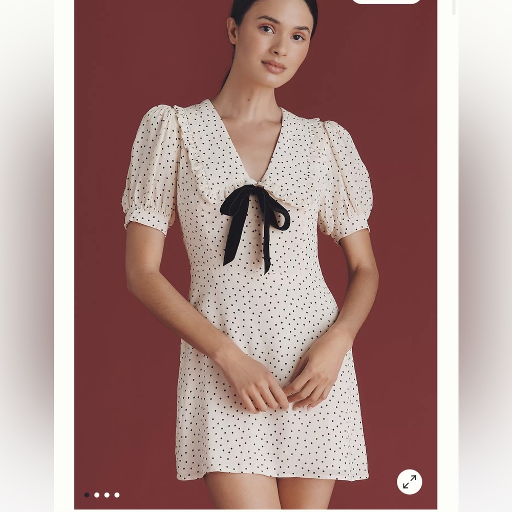 Reformation Kaylia Puff-Sleeve Mini Dress NWT